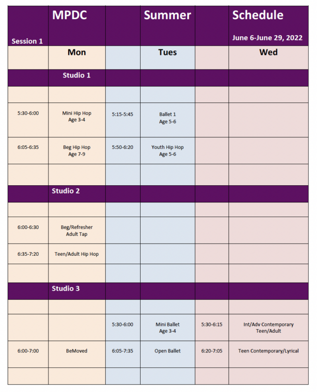 Madison Professional Dance Center (MPDC) Dance Classes for youth