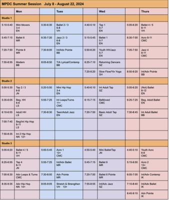MPDC Summer Dance Classes 2024